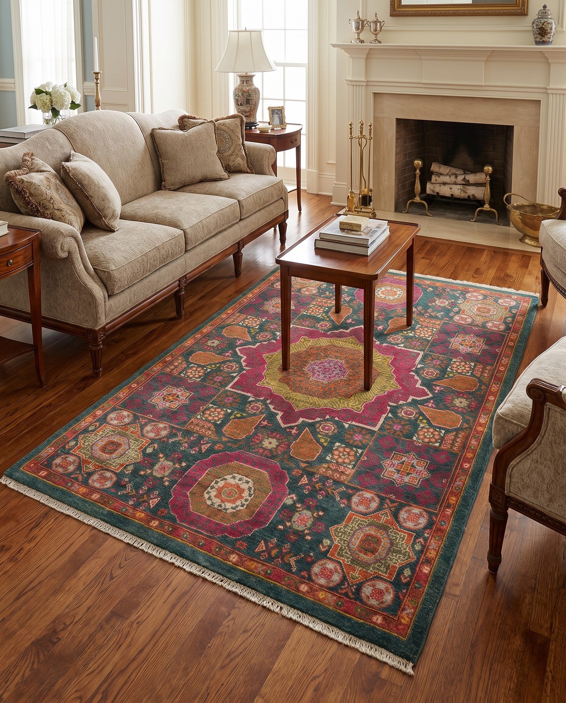 4' x 7' 3 Hand Knotted Mamluk Ziegler Rug