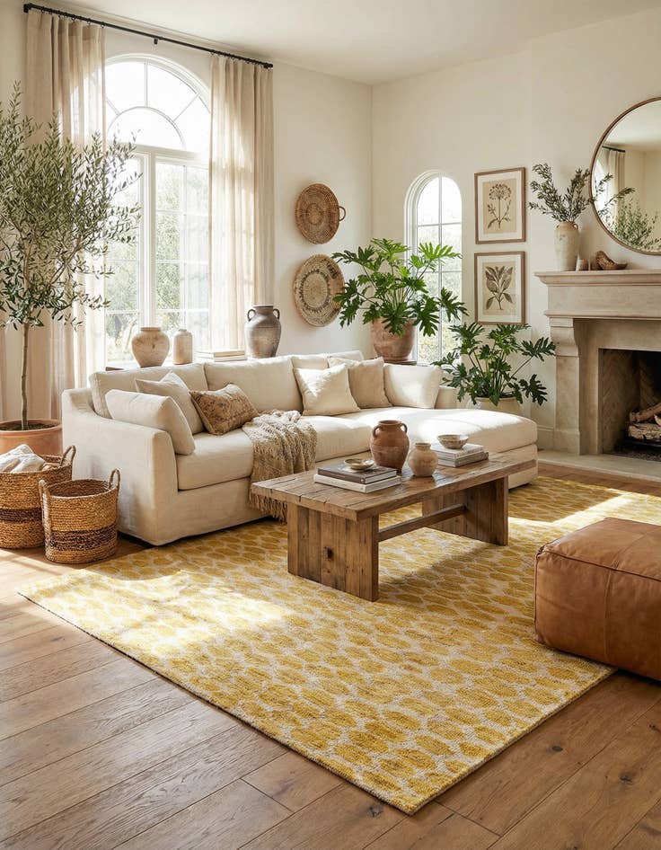 Detail image of 4' 10 x 8'  Hand Knotted Moroccan Wool Rug