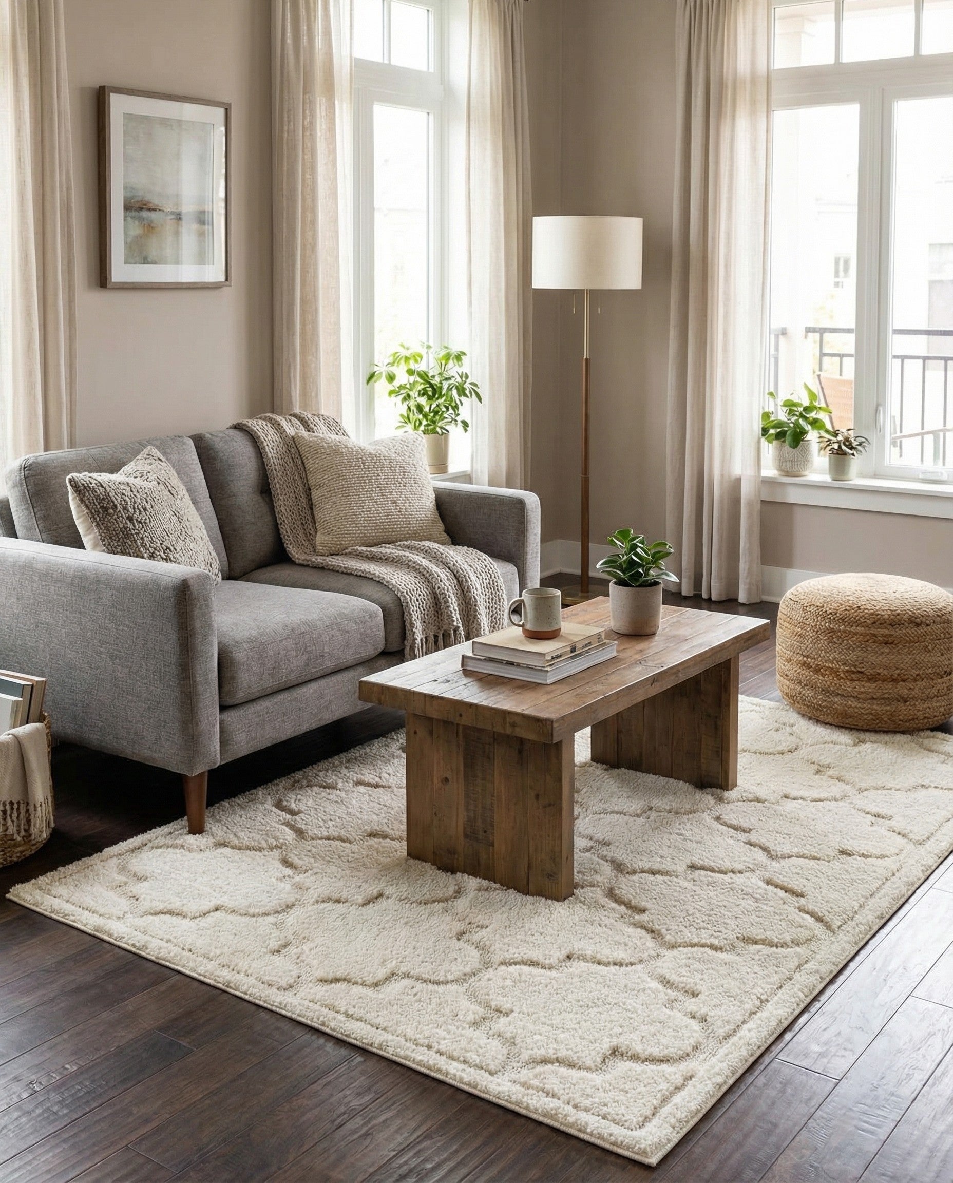  4' x 6' Lattice Shag Rug