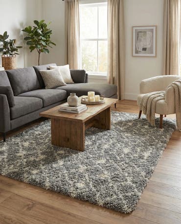  6' x 9' Moroccan Trellis Shag Rug