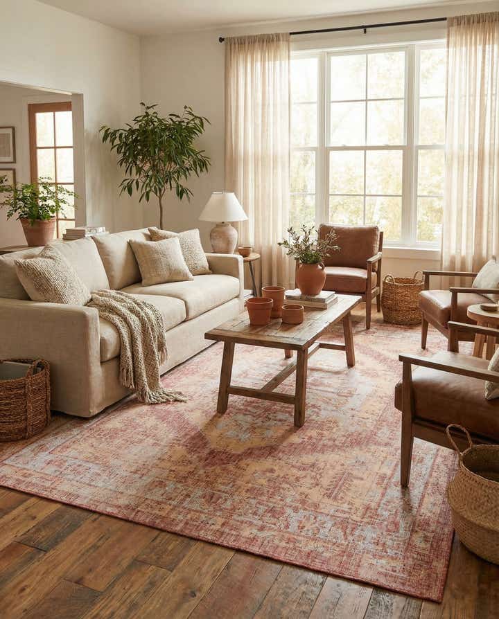 9' x 12' Easy-Clean Traditional Indoor / Outdoor Rug