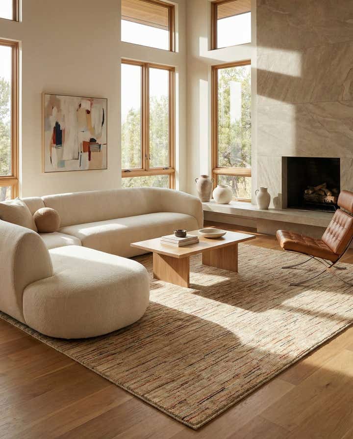 6' 7 x 9' 5 Hand Knotted Modern Ziegler Rug