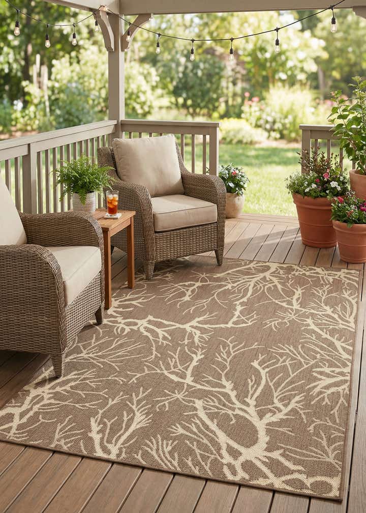 4' x 6' Easy-Clean Botanical Indoor / Outdoor Rug