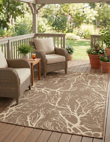 4' x 6' Easy-Clean Botanical Indoor / Outdoor Rug