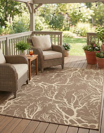4' x 6' Easy-Clean Botanical Indoor / Outdoor Rug