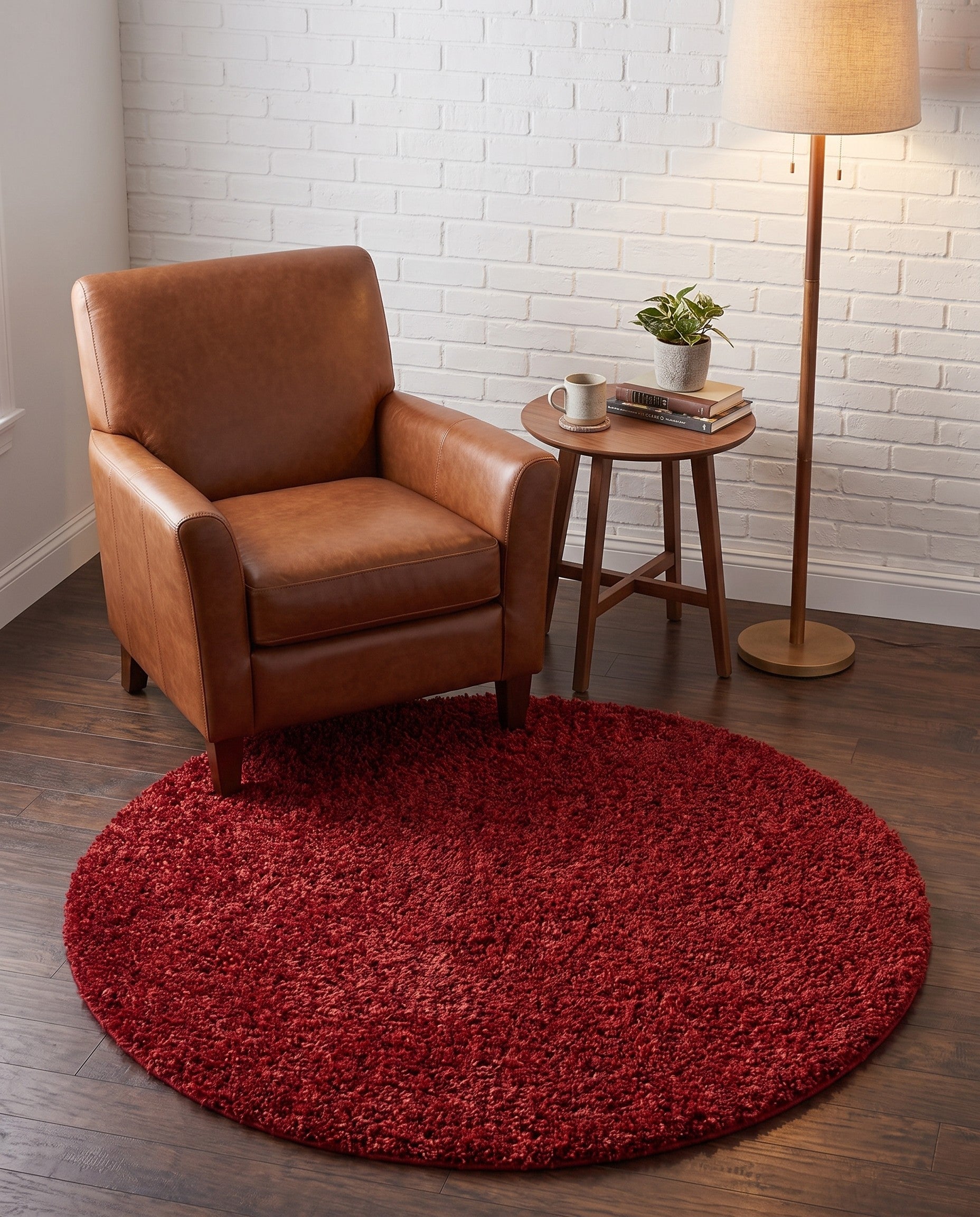 4' x 4' Zermatt Shag Round Rug