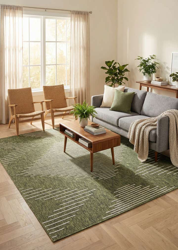 6' x 9' Easy-Clean Modern Indoor / Outdoor Rug