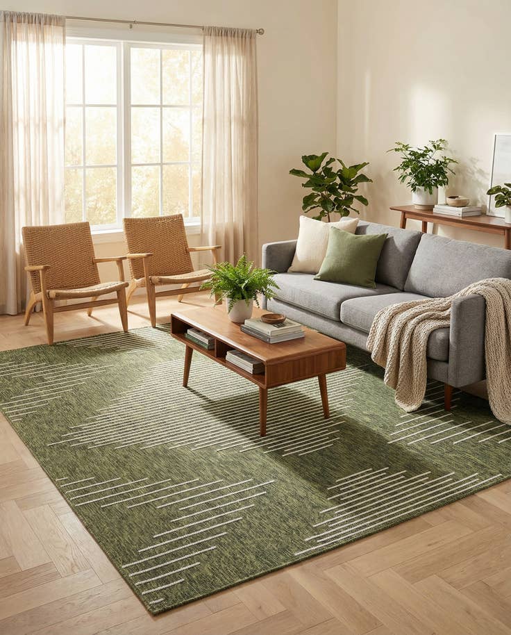 Detail image of 6' x 9' Easy-Clean Modern Indoor / Outdoor Rug
