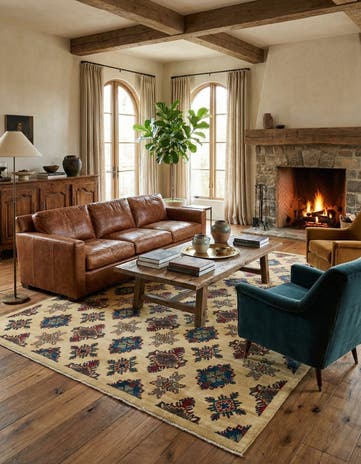 6' 8 x 9' 6 Hand Knotted Kazak Rug
