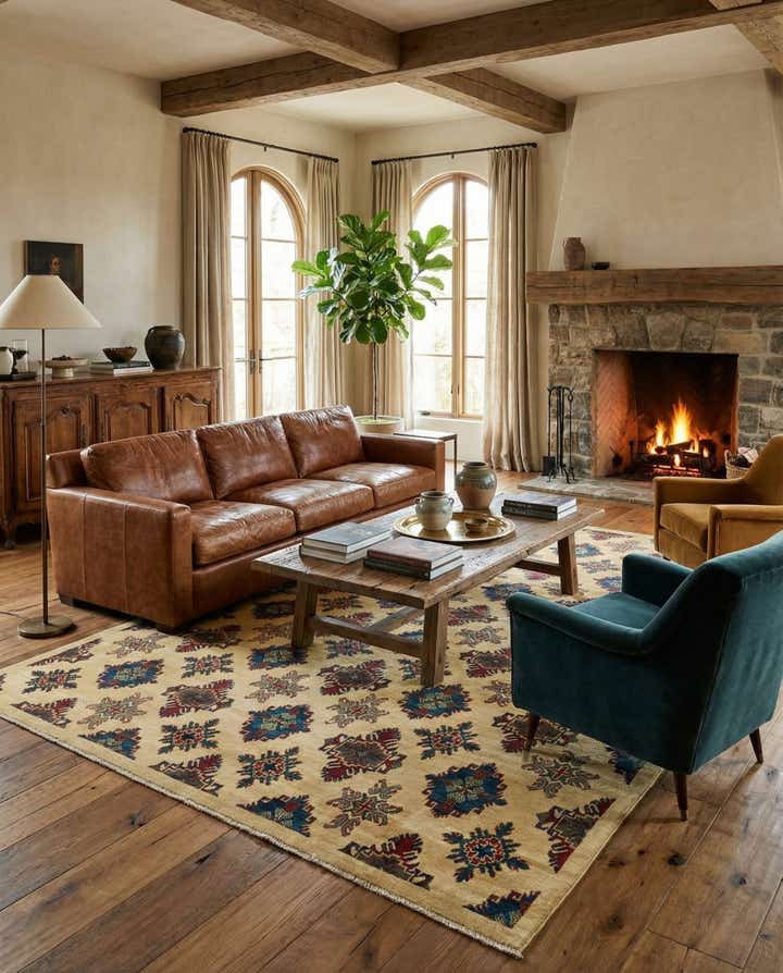 6' 8 x 9' 6 Hand Knotted Kazak Rug