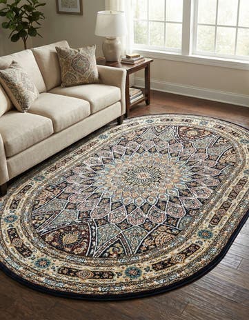 4' x 6' Nain Design Oval Rug