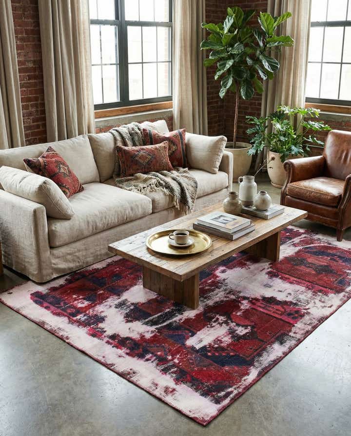 4' 8 x 6' Hand Knotted Ultra Vintage Persian Wool Rug