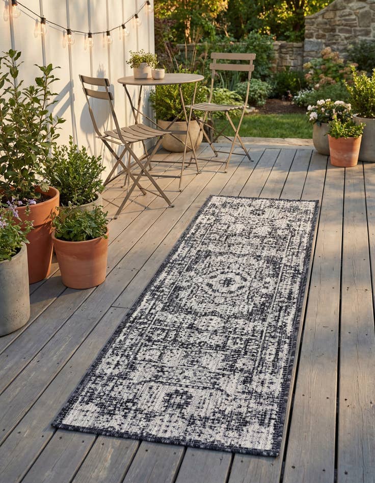 Detail image of 2' x 6'  Washable Traditional Indoor / Outdoor Runner Rug