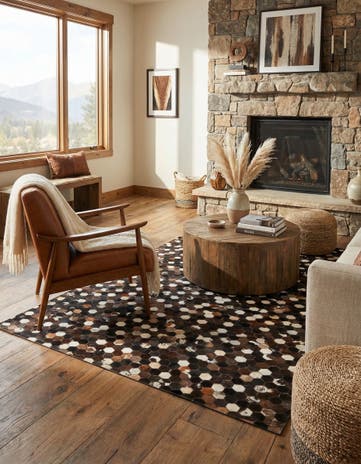 5' x 8' Cowhide Leather Rug