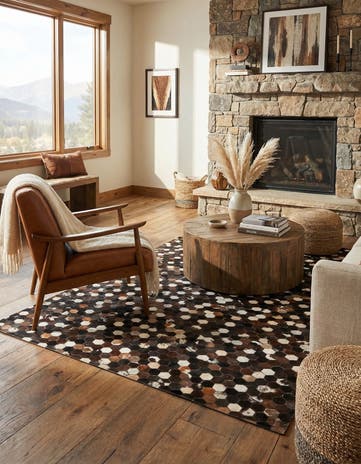 5' x 8' Cowhide Leather Rug