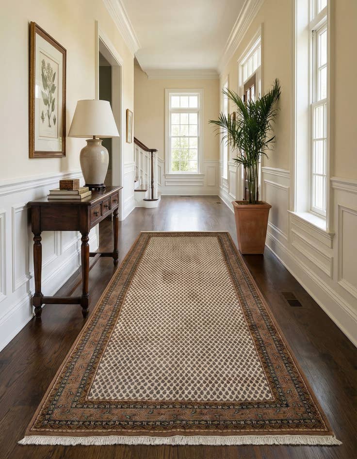 Detail image of 6' 2 x 11' 7  Hand Knotted Mir Wool Runner Rug