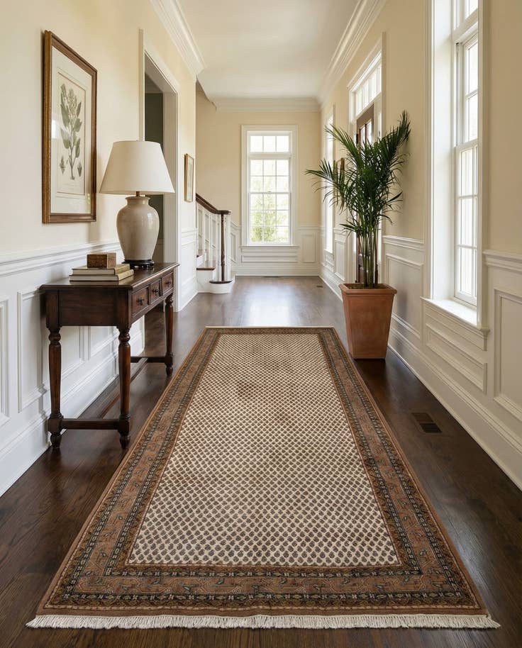 Detail image of 6' 2 x 11' 7 Hand Knotted Mir Wool Runner Rug