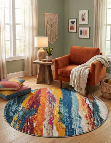 Washable Haerfest Round Rug