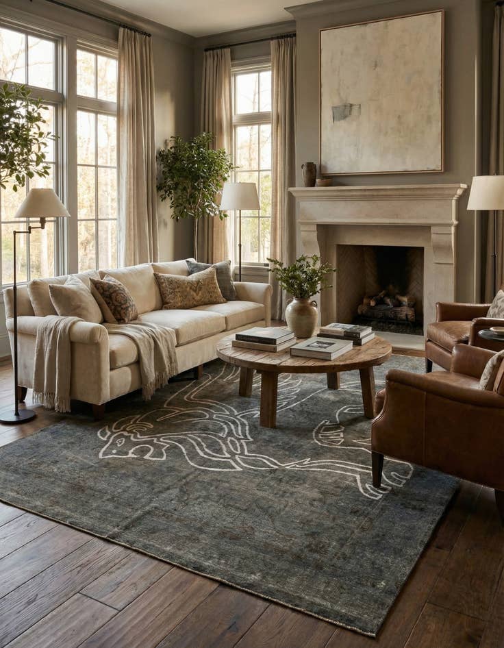 Detail image of 8' 10 x 11' 3  Hand Knotted Ultra Vintage Persian Wool Rug