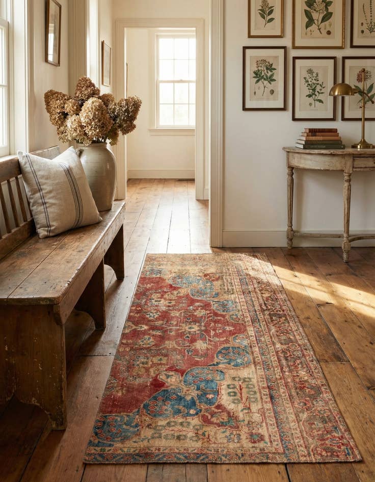 Detail image of 3' 1 x 6'  Hand Knotted Ultra Vintage Persian Wool Runner Rug