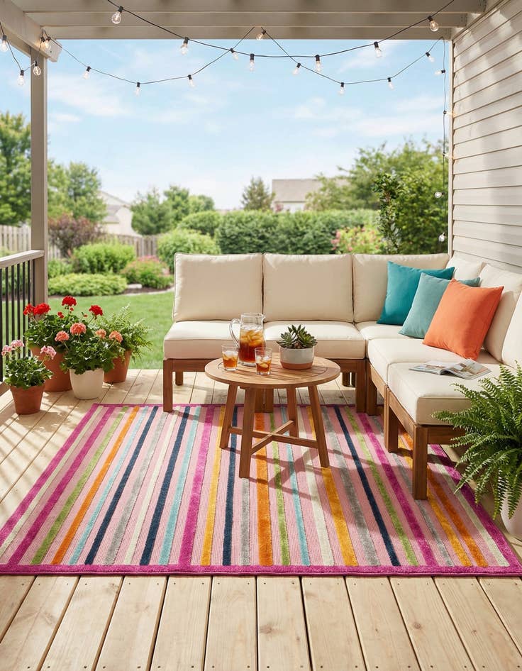 Detail image of  7' 10 x 10'  Washable Aruba Indoor / Outdoor Rug