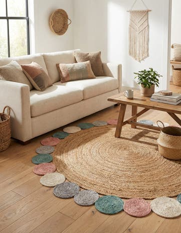 6' 1 x 6' 1 Handmade Braided Jute Round Rug