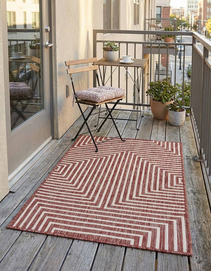 Detail image of 2' x 3'  Washable Modern Indoor / Outdoor Rug