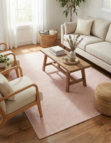 5' 1 x 8' Hand Woven Geo Trellis Flatweave Rug