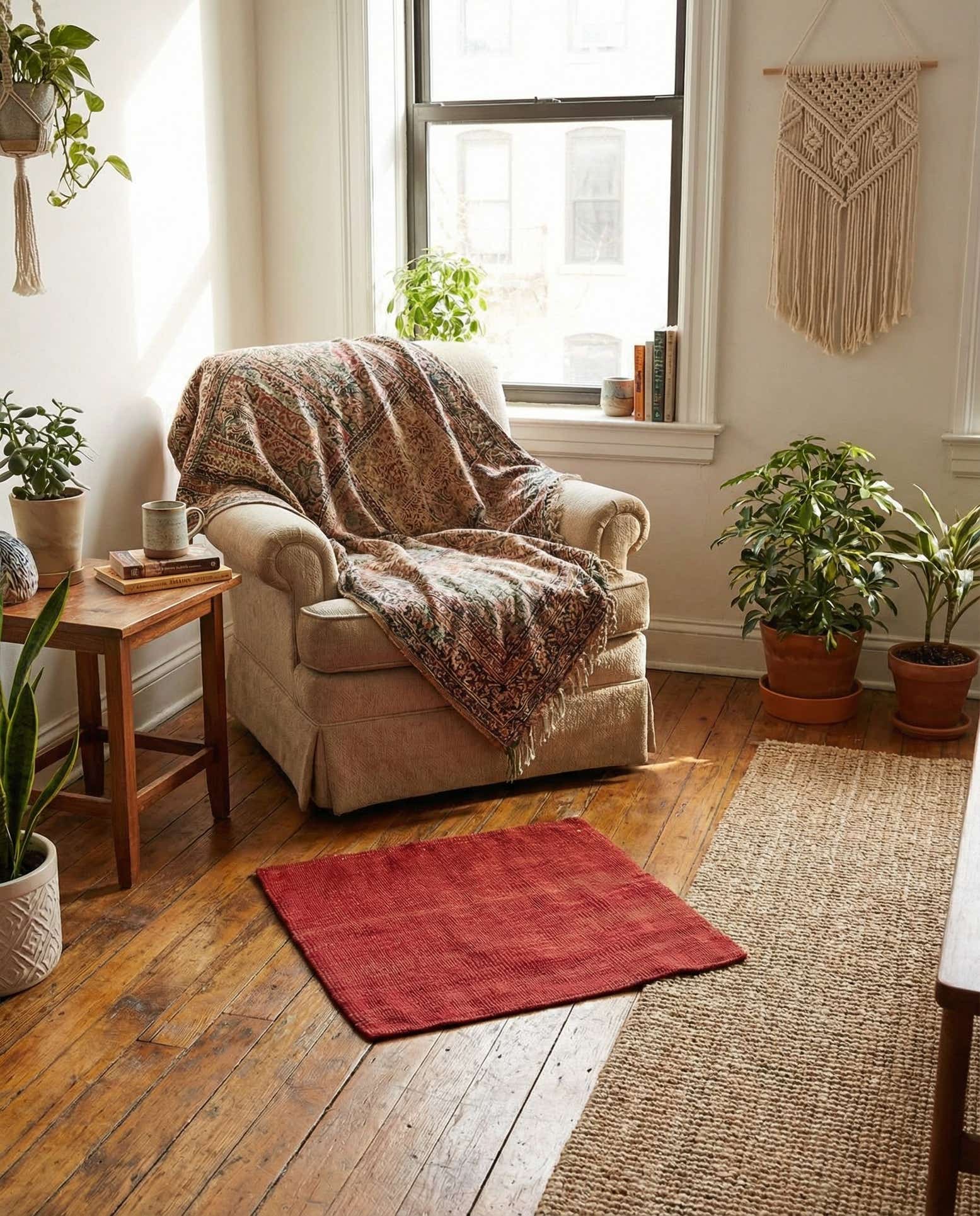 1' 5 x 1' 6 Hand Woven Pillow Wool Square Rug