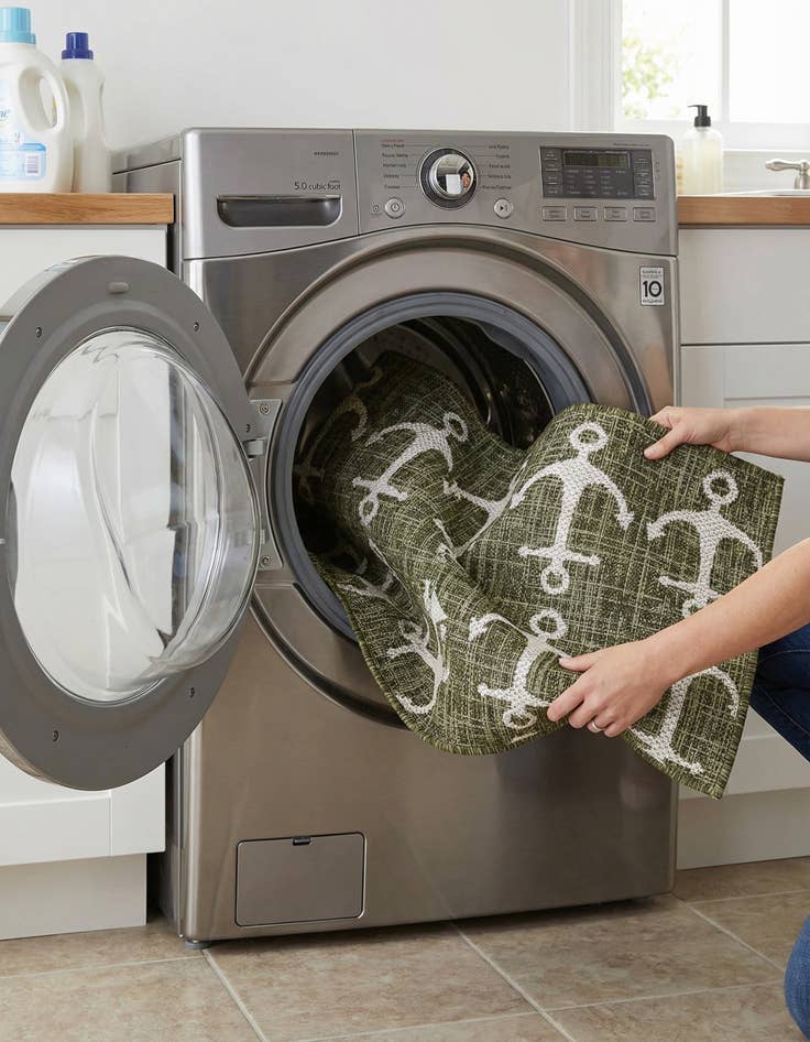 Detail image of 2' 7 x 12'  Washable Coastal Indoor / Outdoor Runner Rug