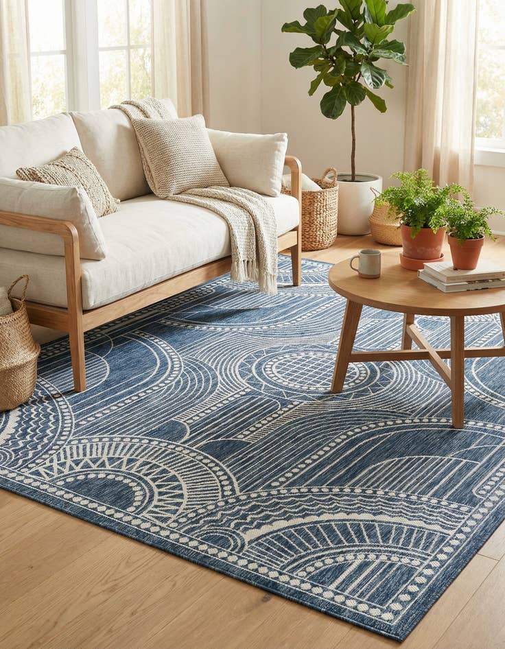 Detail image of 7' 10 x 10' Easy-Clean Traditional Indoor / Outdoor Rug