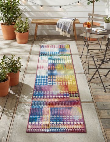 2' 7 x 10' Easy-Clean Modern Indoor / Outdoor Runner Rug