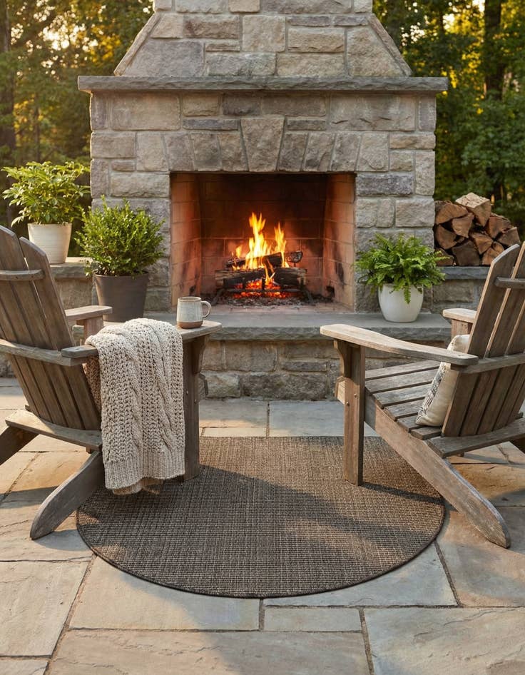 Detail image of 2' 7 x 4'  Washable Solid Indoor / Outdoor Hearth Rug