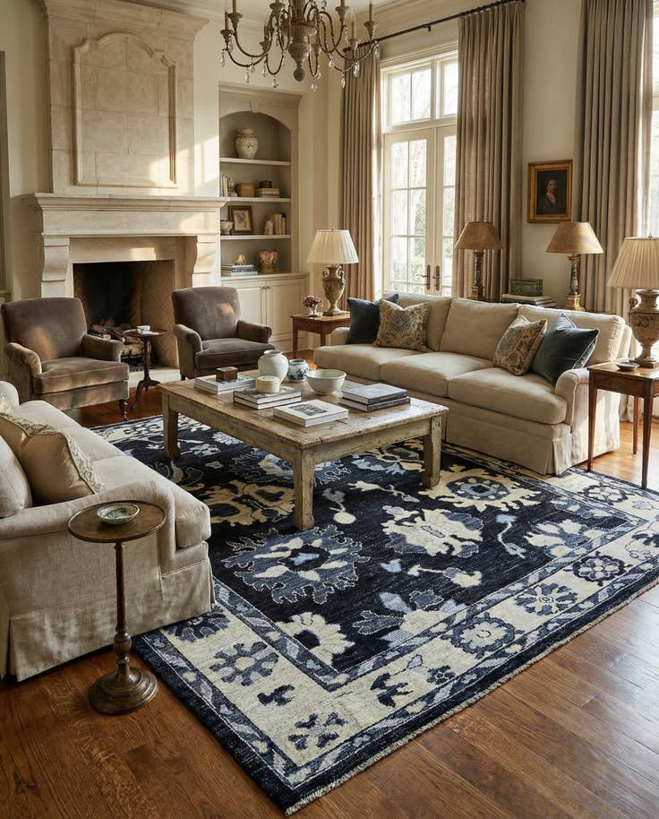 Detail image of 13' x 14' 8 Hand Knotted Oushak Wool Rug