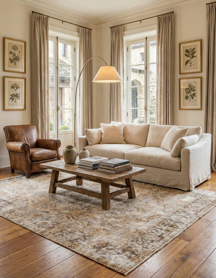 Detail image of  6' 4 x 9' 4  Hand Knotted Ultra Vintage Persian Wool Rug