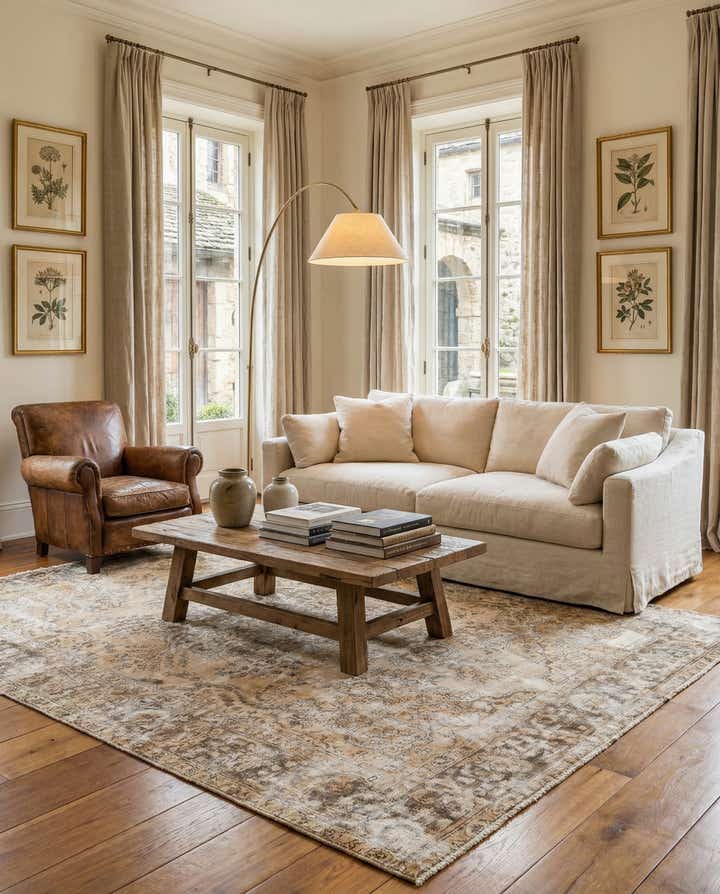 6' 4 x 9' 4 Hand Knotted Ultra Vintage Persian Wool Rug