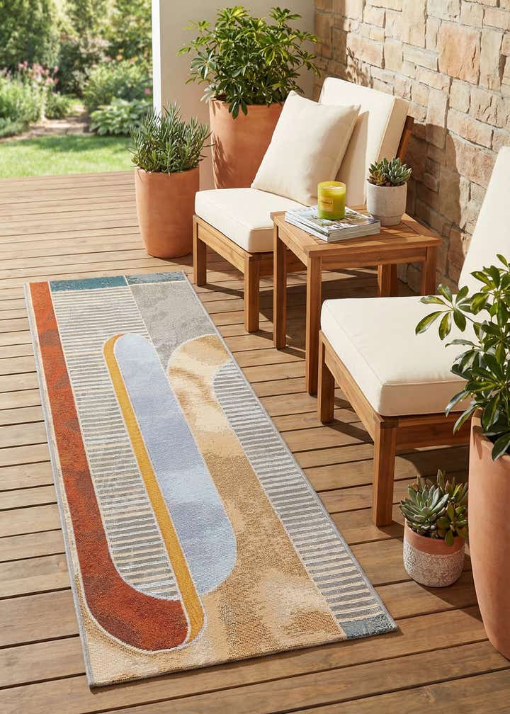 2' x 5' 1 Easy-Clean Modern Indoor / Outdoor Runner Rug