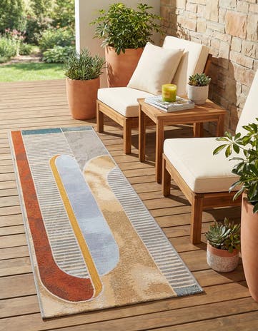 2' x 5' 1 Easy-Clean Modern Indoor / Outdoor Runner Rug