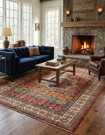 5' 7 x 7' 10 Hand Knotted Kazak Oriental Rug