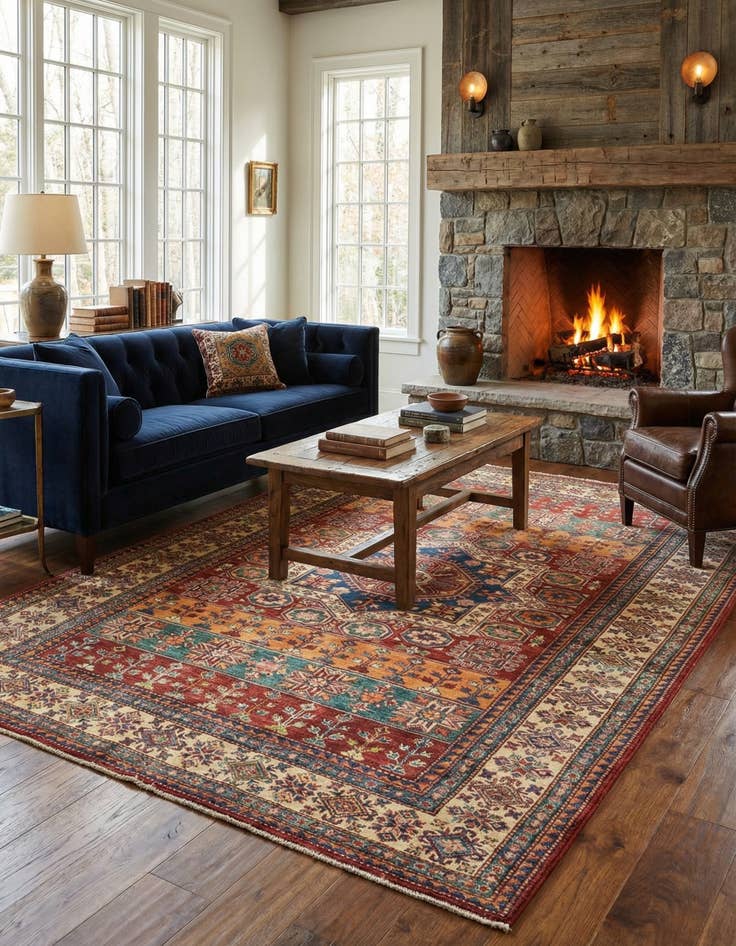 Detail image of  5' 7 x 7' 10  Hand Knotted Kazak Oriental Rug