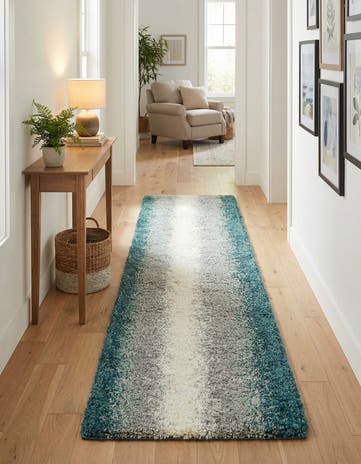 Teal Soft Touch Shag Runner Rug