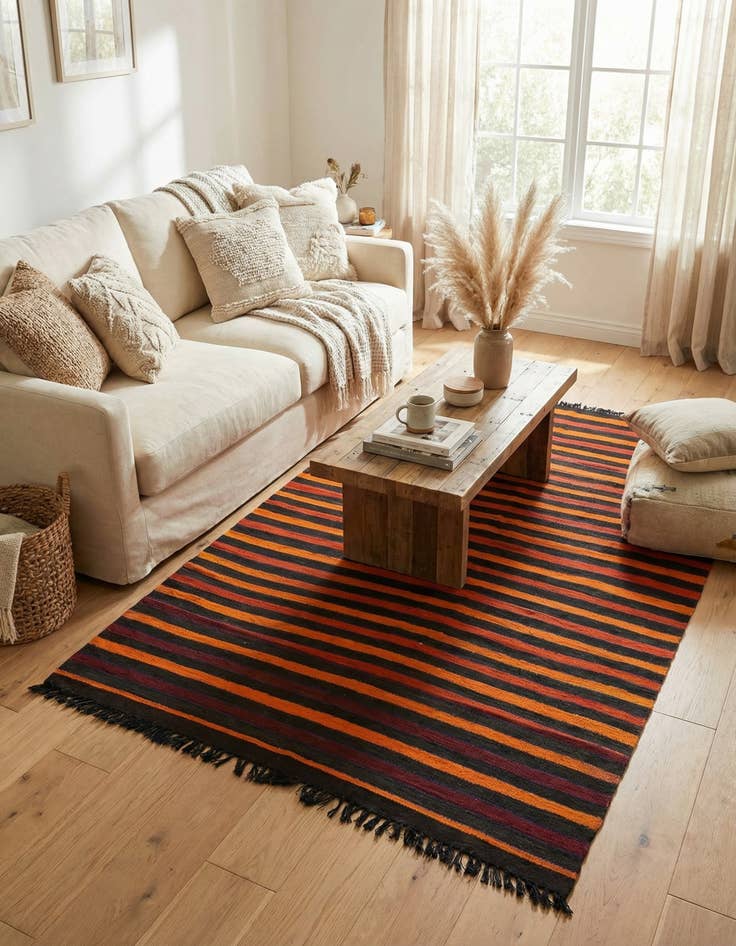 Detail image of 4' 6 x 9' 6  Hand Knotted Moroccan Wool Runner Rug