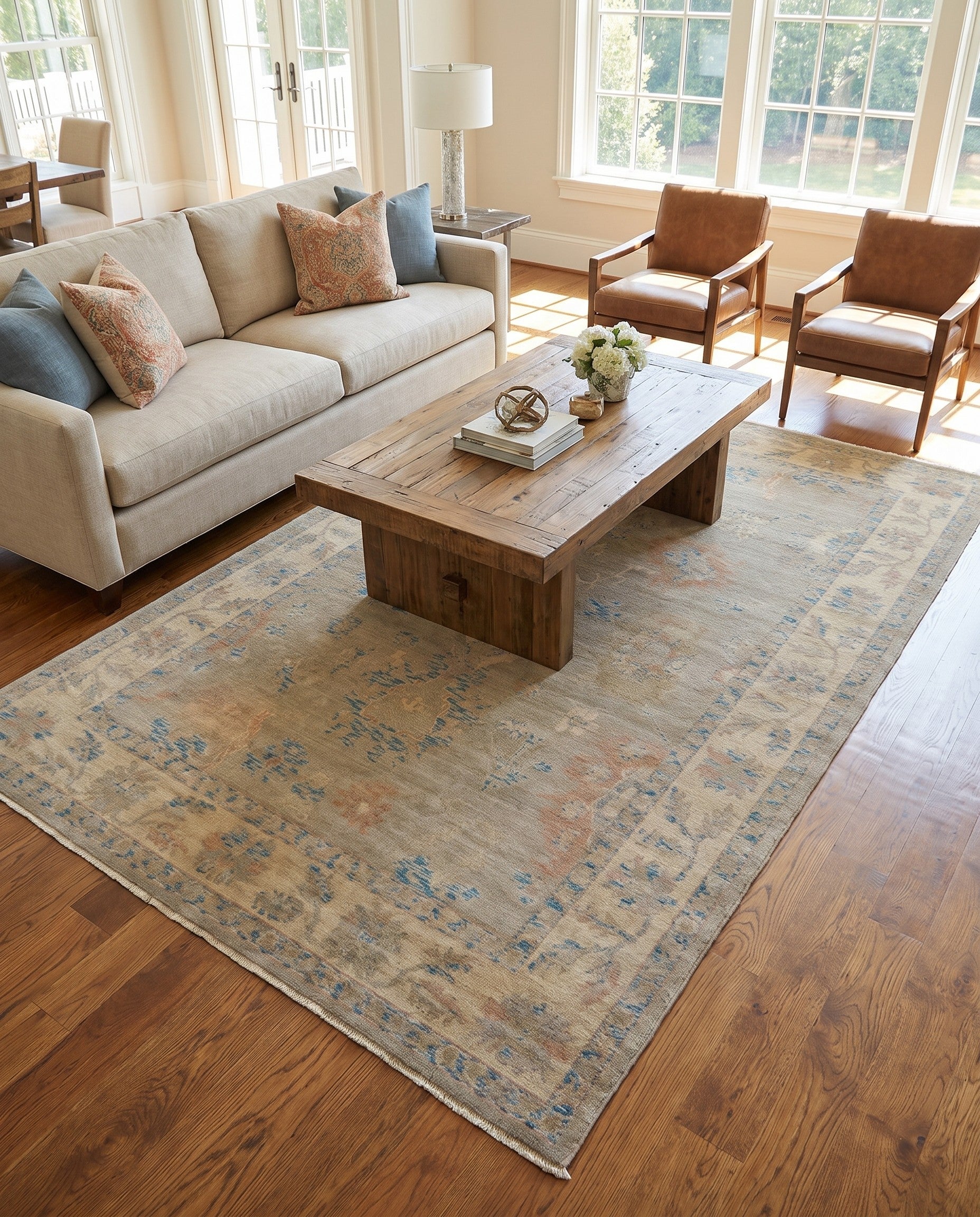 5' 3 x 8' 10 Hand Knotted Ziegler Wool Rug