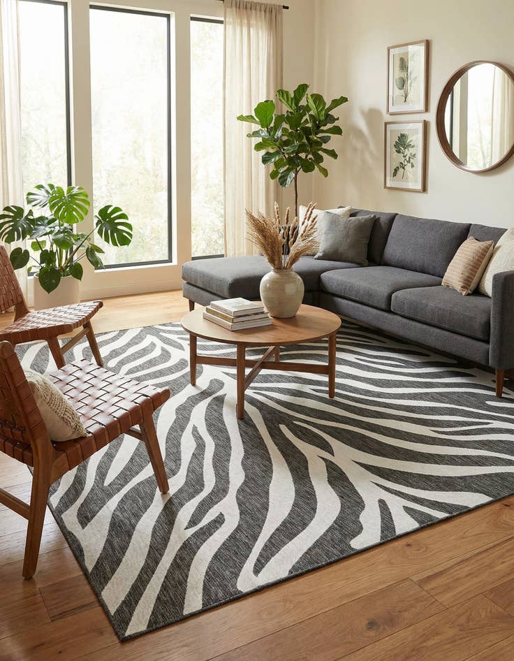 Detail image of 10' x 10'  Washable Safari Indoor / Outdoor Square Rug