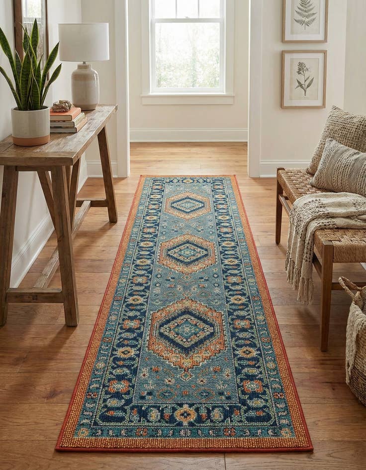 Detail image of  2' 7 x 10'  Washable Baja Indoor / Outdoor Runner Rug