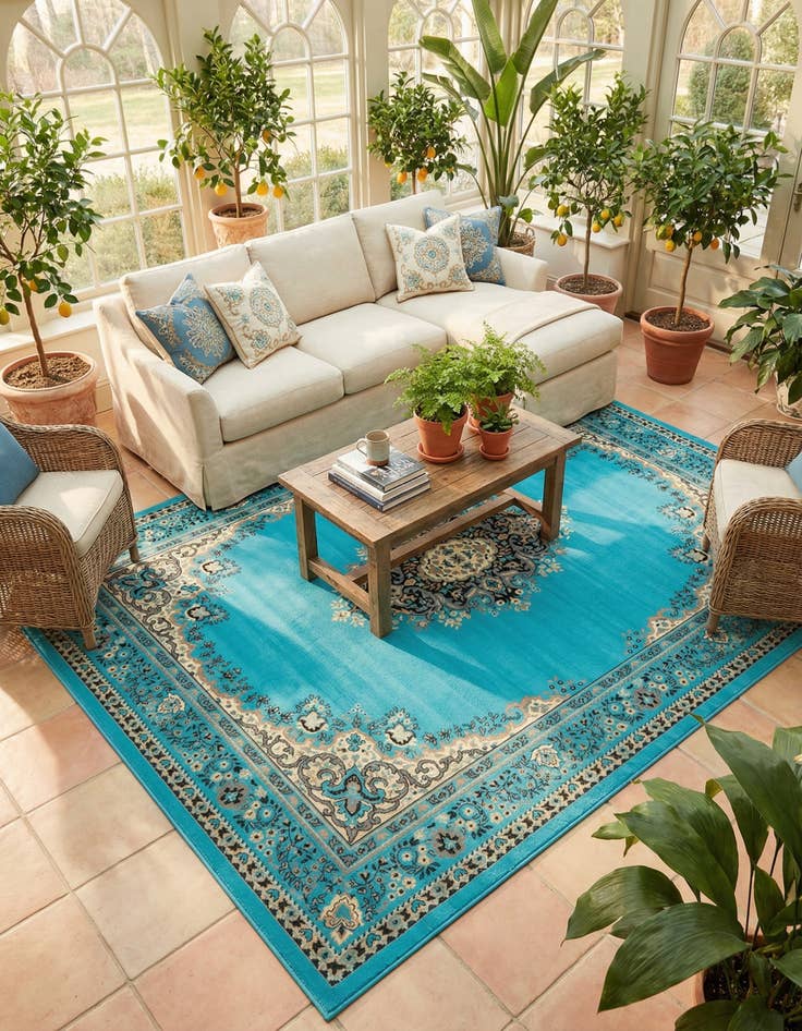 Detail image of 10' x 13' Mashad Design Rug