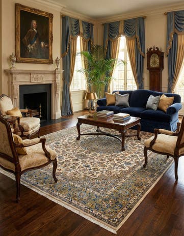 7' 9 x 11' 6 Kashan Wool Rug