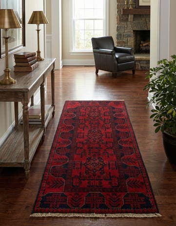 2' 9 x 6' 3 Hand Knotted Khal Mohammadi Wool Runner Rug