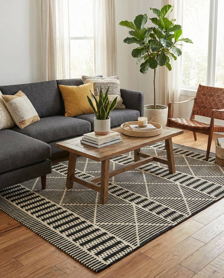 Detail image of 4' x 6' Easy-Clean Trellis Indoor / Outdoor Rug