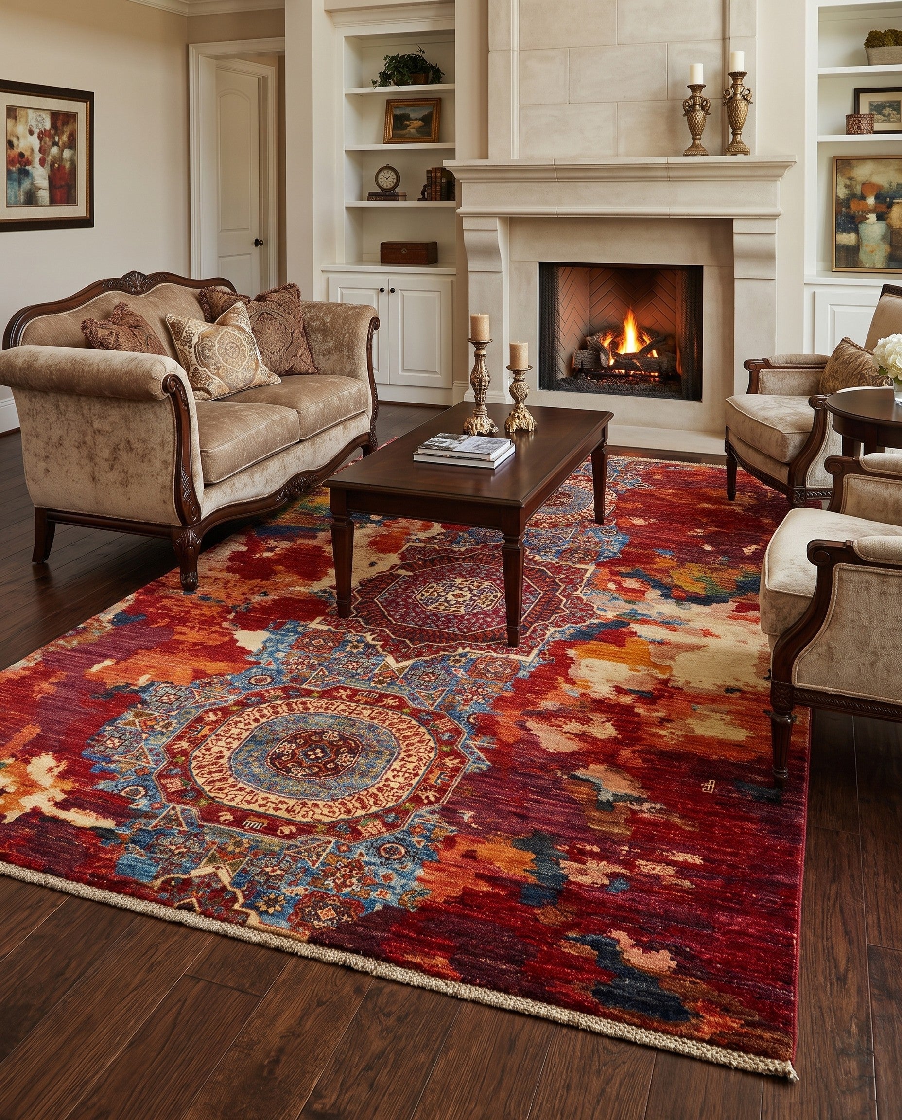 5' 1 x 6' 8 Hand Knotted Mamluk Ziegler Rug